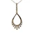 14K Yellow Gold Open Teardrop Round Cut Diamond Accent Pendant Necklace 18"