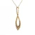 14K Yellow Gold Open Teardrop Round Cut Diamond Accent Pendant Necklace 18"