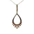 14K Yellow Gold Open Teardrop Round Cut Diamond Accent Pendant Necklace 18"