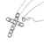 10k White Gold Locked Link Cross Diamond Accent Pendant Necklace 18"
