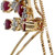 14k Yellow Gold Pear Cut Ruby & Diamond Chandelier Pendant Necklace 17"