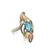 Sterling Silver Black Hills Gold Blue Topaz Thin Band Ring Size 7