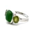 Sterling Silver Peridot and Green Stone Medium Band Ring Size 8