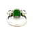 Sterling Silver Peridot and Green Stone Medium Band Ring Size 8