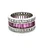Sterling Silver Amethyst With Diamonds Wide Band Ring Size 6