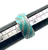 Sterling Silver CZ Wave with Turquois in between Wide Band Ring Size 6