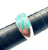 Sterling Silver CZ Wave with Turquois in between Wide Band Ring Size 6