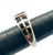 Sterling Silver Amethyst Oval Black Rectangles on Band Wide band Ring Size 7