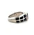 Sterling Silver Amethyst Oval Black Rectangles on Band Wide band Ring Size 7
