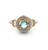 Sterling Silver Blue Topaz Diamond Look Halo Thin Band Ring Size 7