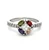 Sterling Silver Peridot, Garnet, Amethyst, Citrine CZ Stone Thin Band Ring Size 8