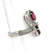 Sterling Silver Garnet Swirling Bypass Thin Band Ring Size 8