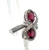 Sterling Silver Garnet Swirling Bypass Thin Band Ring Size 8
