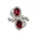 Sterling Silver Garnet Swirling Bypass Thin Band Ring Size 8