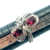 Sterling Silver Garnet Swirling Bypass Thin Band Ring Size 8