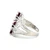 Sterling Silver Garnet in Split Shant Thin Band Ring Size 6.25