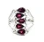 Sterling Silver Garnet in Split Shant Thin Band Ring Size 6.25