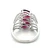 Sterling Silver Garnet in Split Shant Thin Band Ring Size 6.25