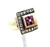 Sterling Silver Amethyst with CZ Belt Buckle Wide Band Ring Size 7