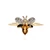 14k Yellow Gold Oval Cut Citrine & Diamond Accent Bee Ring Size 6.75