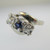 Vintage 14k White Gold Sapphire and Diamond Ring Size 6