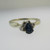 14k White Gold Pear Shape Sapphire Ring with 2 Accent Diamonds Size 6 1/2