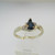 14k White Gold Pear Shape Sapphire Ring with 2 Accent Diamonds Size 6 1/2