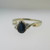 14k White Gold Pear Shape Sapphire Ring with 2 Accent Diamonds Size 6 1/2