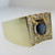 14kYellow Gold Sapphire Ring with Approx 1/3ct TW Diamond Accents Size 12