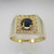 14kYellow Gold Sapphire Ring with Approx 1/3ct TW Diamond Accents Size 12