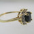 10k Yellow Gold Sapphire and Diamond Halo Ring Size 7