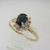 10k Yellow Gold Sapphire and Diamond Halo Ring Size 7