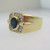 14k Yellow Gold Sapphire and Approx .15ct TW Diamond Halo Accents Size 10 