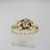 14k Yellow Gold European Cut Approx .10ct Diamond Ring Size 5