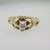 14k Yellow Gold European Cut Approx .10ct Diamond Ring Size 5