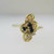 14k Yellow Gold Sapphire and Diamond Cocktail Ring Size  6 1/2
