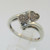 Sterling Silver Two Hearts Diamond Ring Size 6.75