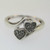Sterling Silver Two Hearts Diamond Ring Size 6.75