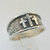 Sterling Silver Three Cross Wide Band Ring Size 11