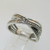 Sterling Silver SUN Black & White Diamond Twist Overlap Ring Size 6