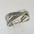 Sterling Silver SUN Black & White Diamond Twist Overlap Ring Size 6