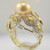 14k Yellow Gold 9.36mm South Sea Pearl Ring with Yellow Sapphire and Diamond Accents Size 7 1/2