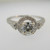 14k White Gold .45ct Round Brilliant Cut Diamond Ring with Halo Size 6 1/2