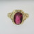 10k Yellow Gold Synthetic Ruby Ring Size 4