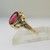 10k Yellow Gold Synthetic Ruby Ring Size 4