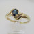 14k Yellow Gold Sapphire Ring with Diamond Accents Size 8