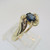 14k Yellow Gold Sapphire Ring with Diamond Accents Size 8