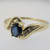 14k Yellow Gold Sapphire Ring with Diamond Accents Size 8