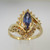 14k Yellow Gold LeVian Tanzanite Ring with Approx .25ct ct Diamonds Size 10