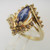 14k Yellow Gold LeVian Tanzanite Ring with Approx .25ct ct Diamonds Size 10